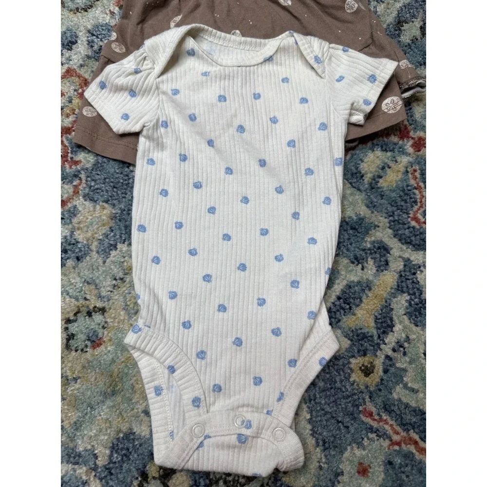 Carter's Baby Girl‎ 3 Month Rust Brown White Floral Smocked Bundle GUC